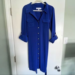 Women’s L button down blue dress